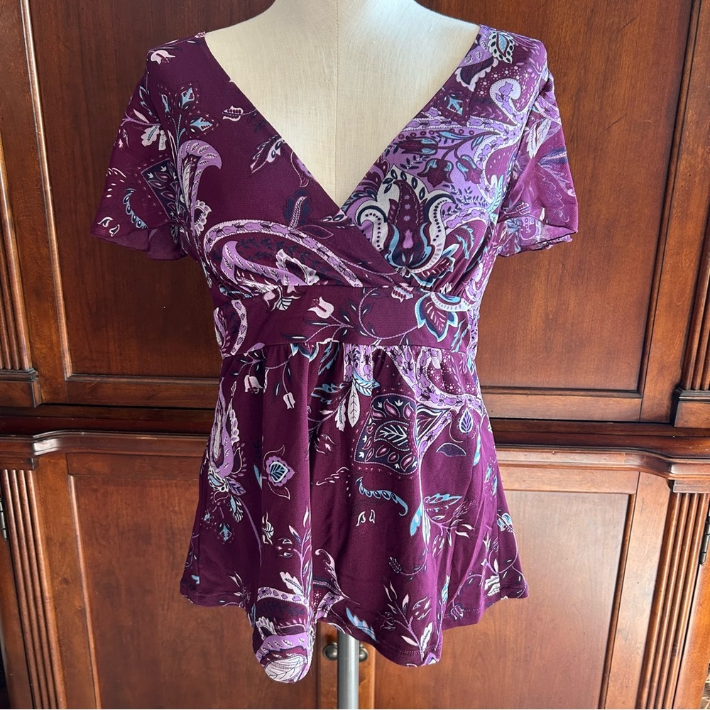 INC International Concepts 90s Y2K Flutter Sleeve Blouse